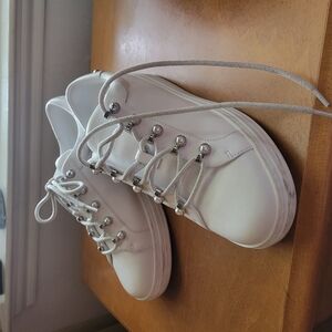 Jimmy Choo White High-Top Sneakers Minimalist Design